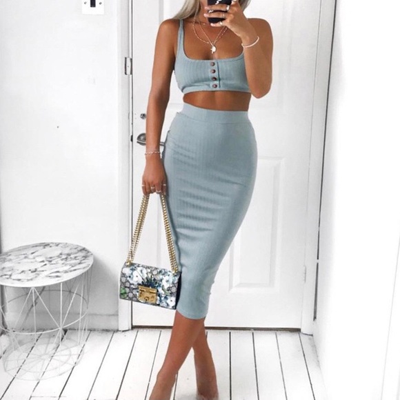 ❤️SOLD❤️OH POLLY Sage Two Piece - Picture 5 of 16